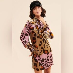 Anthropologie Layla Leopard Velvet  Mini